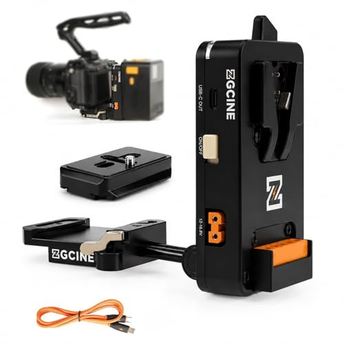 ZGCINE V Mount Plate VM-VP4 with Arca-Swiss Quick Release, Foldable VMount for ZGCINE NEEWER SMALLRIG V-Mount Battery, for Canon Sony Nikon Panasonic LUMIX Mirrorless, DSLR Camera,Tripod