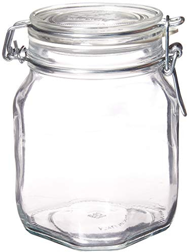 Bormioli Rocco Fido Klarglas mit 85 mm Dichtung, 1 Liter (2 Stück)