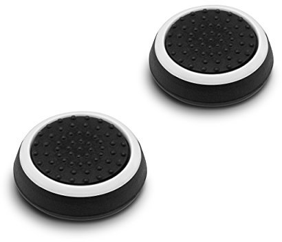 Silicone bouchons anti-dérapant haut de la page joystick pouce grip bâton pour PS4 contrôleur noir/blanc.