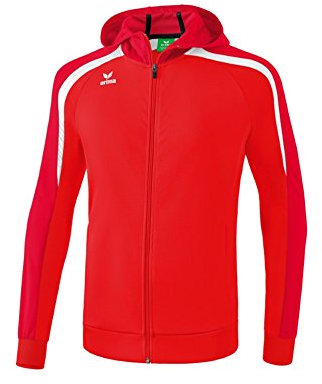 ERIMA Kinder Jacke Liga 2.0 Trainingsjacke mit Kapuze, rot/dunkelrot/weiß, 116, 1071841