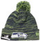 New Era Marl Knit Bommelmütze Seattle Seahawks Blau Grün