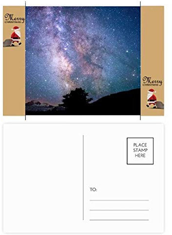 Postkarte mit Sternen, Galaxie, Weihnachtsmann, 20 Stück