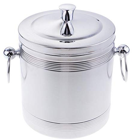 Backbayia Metal Ice Cube Bucket for Beer Wine Champagne Ice Cubes Cooler, 205x150 mm