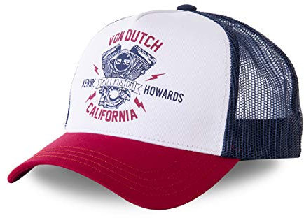 Von Dutch Kustom Trucker Motors Schirmmütze, Blau und Rot Gr. Einheitsgröße, blau
