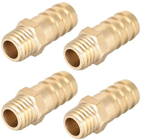 Sourcing Map Raccord en laiton mâle vers tuyau d'arrosage 12mm x M12x1.75(4pcs)