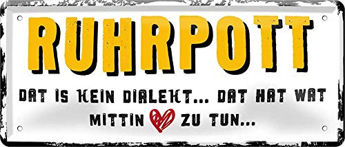 schilderkreis24 - Blechschilder Lustige Ruhrpott Spruch Ruhrpott Dat is kein Dialekt Deko Humor Dialekt Schild Witziges Geschenkidee Ruhrdeutsch 28x12 cm