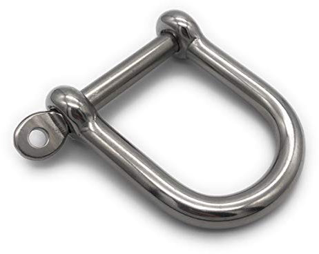 5 Stk. Edelstahl Schäkel weite Form ø 8 mm, V4A A4 AISI 316 Rostfrei Rundschäkel Drehschäkel D-Schäkel Drahtseil Verbinder mit Augenbolzen INOX Stainless Steel [Größe Wählbar 5 6 8 10 12 mm] (8mm)