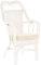 Krines Home Wintergarten Sessel Harry Armlehnsessel mit hoher Rückenlehne Rattansessel Wintergartensessel (Weiss)