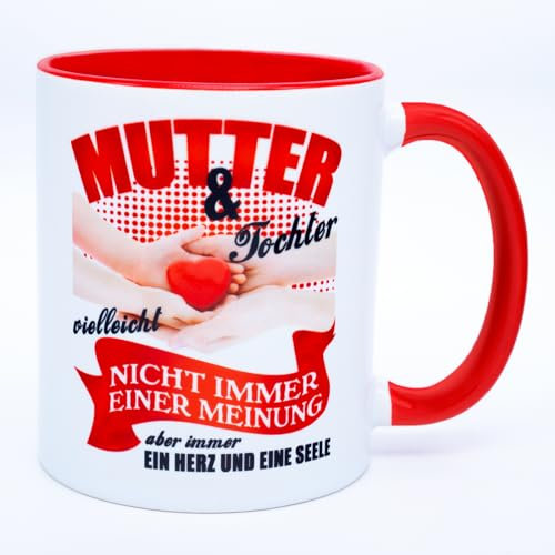 Mutter und Tochter Tasse Becher Geschenk für die beste Mama der Welt Geburtstag Geschenkidee stolze Muttertagstasse Valentinstag Muttertag Muttertagsgeschenk Geburtstagsgeschenk Keramik 330 ml