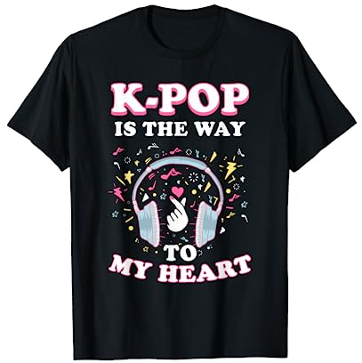 Kpop Damen Manga Seoul Hallyu Asiatisch Koreanisch Musik T-Shirt