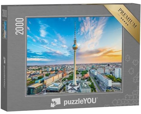 puzzleYOU: Puzzle 2000 Teile „Fernsehturm am Alexanderplatz, Berlin, Deutschland“ – aus der Puzzle-Kollektion Berlin, Städte, Deutsche Städte