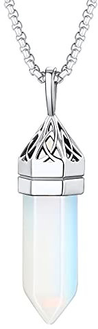 Bestyle Collana Albero della Vita con Pietre Naturale di Nascita Gennaio Granato Collana con Pietre Portafortuna con Nodo Celtico, Collane Lunghe Uomo Regolabile, Confezione Regalo