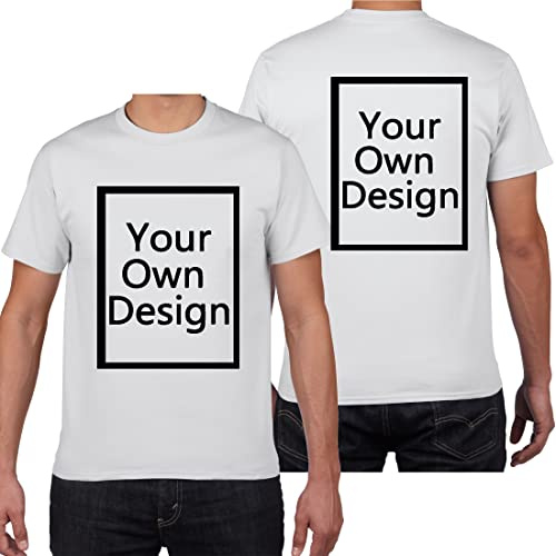 ALRRGPB Magliette Personalizzate per Uomo/Donna Progettare la Propria Camicia Aggiungi Testo/Immagine/Logo T-Shirt in Cotone Personalizzata con Foto Stampata Fronte/Retro