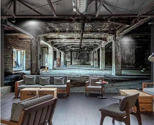 3D Fototapete Tapete Foto Verlassene Fabrik 3D Fototapeten Erweiterungsraum Tapete 3D Ktv Bar Industriedekor Hintergrundbild 3D-200Cmx140Cm