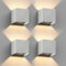 ledscom.de 4 Stück Wandleuchte CUBEL für außen, weiß, IP65, Up & Downlight, quadratisch + LED Lampe max. 485lm, warmweiß