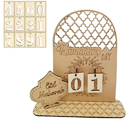Ramadan Countdown Kalender, Hölzerner Ramadan Kalender,30-Tage Countdown,Eid Mubarak Kalender,Kinder Eid Kalender,DIY Ramadan Deko Eid Mubarak Dekoration Set