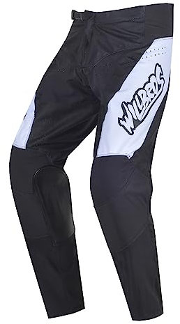 Willbros Motocross MX Hose Mountainbike Motorradhose Enduro Off-Road Bergab MTB Rennen Herren Damen Schwarz Weiß XL=36