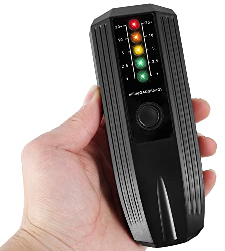 EMF -Messgerät hohe Genauigkeit Elektromagnetische Feldstrahlungsdetektorbatterie Batterie angetriebener EMF -Detektor Ghost Hunting Paranormal Equipment Tester für den Industriebau (schwarz)