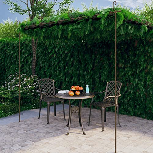 Camerina Pergolato da Giardino Marrone Anticato 4x3x2,5 m in Ferro,Pergola Esterno Giardino,Pergolati da giardino,Decorazioni per il Giardino