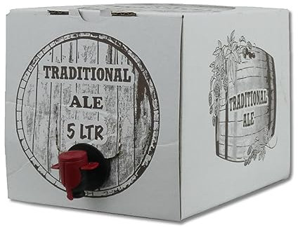 Distributeur de bouteilles de vin 5 litres pour vin, bière, cidre, eau imprimée et options blanches (bière traditionnelle)