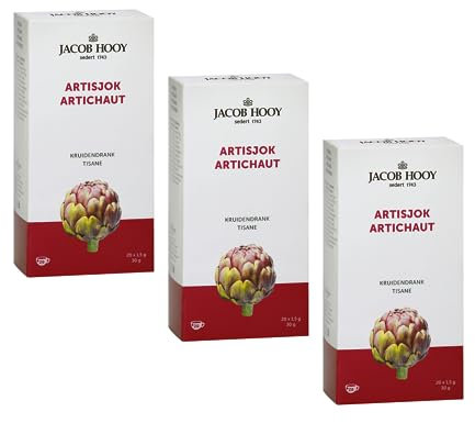 Jacob Hooy® | Tè Verde al Carciofo | Miscela di Tè Verde & Carciofo con Verbena e Zenzero | Tè al Carciofo in Filtri - 3 x 20 Filtri (90 Gr)