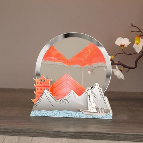 Image D'art De Sable Mobile, Paysage De Sable En 3d En Mouvement, Peinture D'art De Sable Dynamique 3D, Sablier Decoratif Cadre Sable Mouvant Pour Les Cadeaux De Décoration De Bureau À Domicile ( Colo
