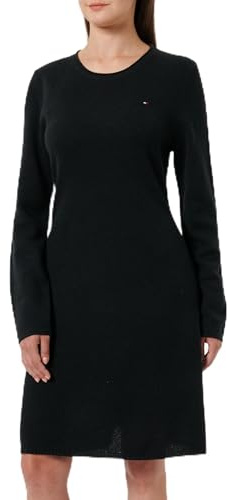 Tommy Hilfiger Damen Pullover-Kleid Soft Wool Flared Sweater Dress Langarm