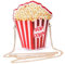 Mädchen Nette Mini Kleine Umhängetasche PU Leder Einzelner Schulterbeutel Persönlichkeit Mini Umhängetasche Damen Fasching Popcorn kostüm Handtasche Tasche(Popcorn)