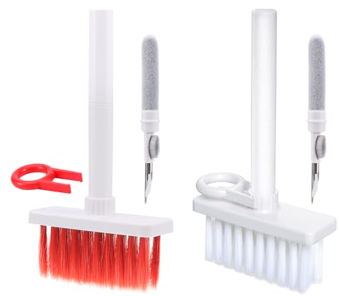 TiamaraEon 2PCS Keyboard Cleaner Kit 5 in 1,Keyboard Cleaner Brush with Keycap Puller for Laptop,Pc,Computer,Earbud,Macbook,Iphone Port,Dust Remover