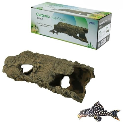 Finest-Filters Ceramic Tree Cave Hiding Shelter Home For Pleco Shrimp Catfish Breeding Moss Fish Tank Aquarium Decoration