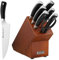 GROSSMAN® Diaman | Ensemble de couteaux 7 pièces avec bloc | Lames en acier inoxydable allemand | Bloc de couteaux avec couteaux | Set de couteaux de cuisine (Cuivre brun | Noir profond, 7 pièces).