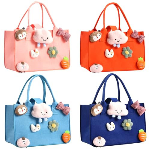 VZZNN Geschenktüten mit Griffen, mittelgroße Geschenktüten für Frauen und Mädchen, Kinder, wiederverwendbar, Geburtstagsparty, Dekorationskorb für Zuhause und draußen,