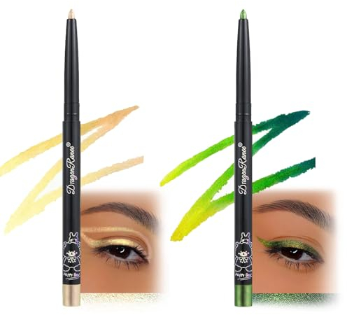 2PCS Glitzer Eyeliner Metallic Eyeliner Metallic Eyeliner Glitzer Wasserfest Eyeliner Stick,Multichrome Lidschatten Pencil,Sparkling Langlebiger Augen Makeup Stick