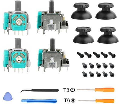 Analoger Thumbstick-Joystick-Ersatz für Xbox One/Serie S/X, Stick-Drift-Reparatur-Set mit Schrauben, T6-T8-Schraubendreher für Xbox-Controller-Umbau, Zubehörteile