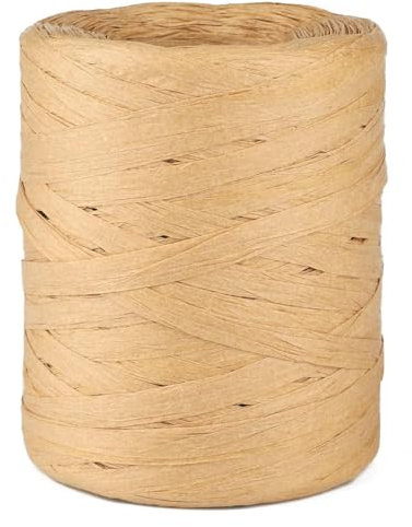 200 metros de cinta de papel de rafia natural, cuerda de papel natural, para proyectos artesanales, envoltorios de regalos, tejidos y jardinería
