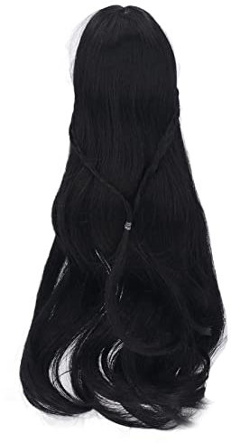 Puppe Lange Perücke, Weiche Lockige 8 bis 9 zoll Puppe Haar Puppe Haar Spielzeug Kopf Perücke Haar Puppe Zubehör für Kinder Erwachsene (Black)