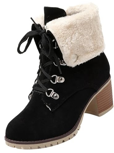 outlet angebote Stiefeletten Damen Damen Klassische Stiefel Elegant Klobiger Blockabsatz Spitze Zehe Langschaft Stie herren laufschuhe sale weihnachtsdeko sale