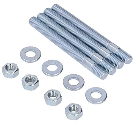 RASTKY 3,5-Zoll-Vergaserstehbolzen-Set, Vergaser-Montagebolzen-Set aus Metall mit Distanzstücken für 5/16-Zoll-Gewinde, Ansaugkrümmer, Langlebige Stahlkonstruktion, Rostfrei und