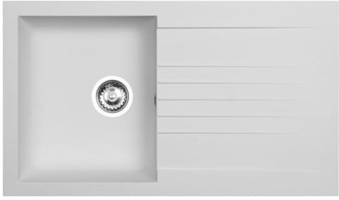 Fregadero Ausmann Fibre blanco reversible con escurridor para montaje sobre encimera 86x50 cm 1208957673