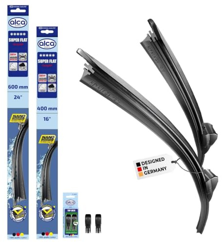 alca® Scheibenwischer für RENAULT 5 | 10.2024 - 08.2026, SUPER FLAT Flachbalkenwischer, extraflaches Design, Flexibel, Nanographitbeschichtung