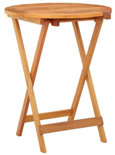 LVHUIDEH Klappbarer Gartentisch mit Schirmloch, Esstisch aus Holz, Lattendesign, wetterfest Terrassenmöbel für BBQ Catering Party Hinterhof, pflegeleicht, 60 x 60 x 75 cm