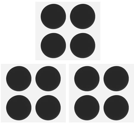 PATIKIL 0.6 Inch / 13.5mm Laptop Rubber Feet, 12PCS Anti-Skid Pads Round Computer Bottom Replacement Foot Cover for Laptop Base Consoles Bottom Furniture Feet, Black