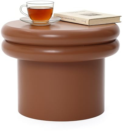 Hometopia Beistelltisch Holz, rund Ø40 cm x H30 cm in Braun | Skandinavischer Stil, platzsparend, für Wohnzimmer, Schlafzimmer & kleine Räume, stabil, pflegeleicht, modern