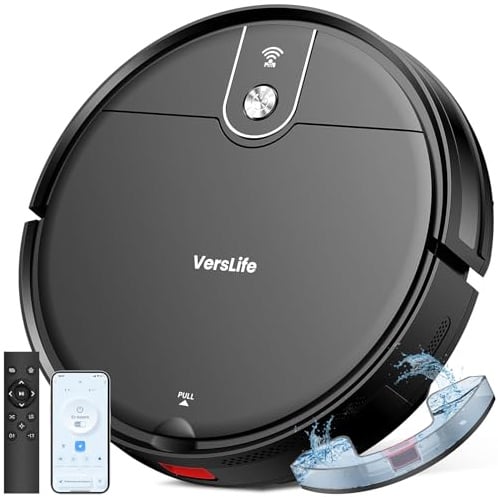 VersLife L6 Robot Aspirapolvere e Lavapavimenti 2 in 1, 4000Pa, App Alexa