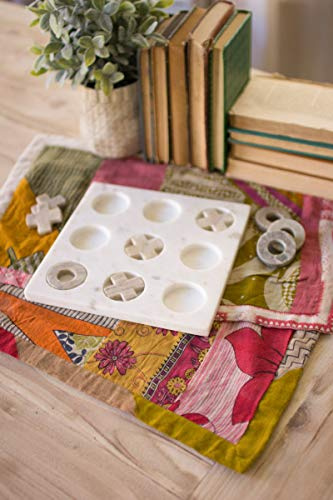Kalalou Marble Tic-Tac-Toe, Einheitsgröße, gebrochenes Weiß