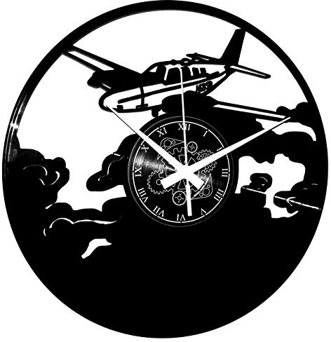 Instant Karma Clocks | Flugzeug Wanduhr – Geschenkidee für Piloten & Reise-Enthusiasten | Geräuschlosem Quarzwerk | Geschenkidee für Küche, Schlafzimmer, Wohnzimmer