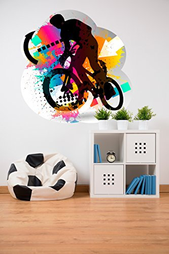 Wandtattoo für BMX | Verschiedene Größen | Dekorativer Aufkleber im eleganten Design 100 x 100 cm