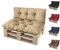 sunnypillow Palettenkissen Auflage Set für Europaletten Indoor und Outdoor Palettenpolster Palettensofa Kissen mit schöner Steppung viele Größen Set:Sitzkissen 120x80 + Rückenkissen 120x40, Sandfarben