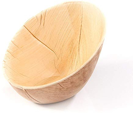 Mank Schale aus Palmblatt, oval, 110 ml, 12 x 8,6 cm, 20 Stück, kompostierbar, 100% natürlich, hitze- und kältebeständig von -20 bis 200 °C