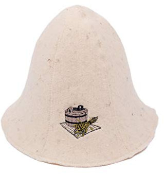 Ger3as Chapeau de Sauna en Laine 100% Bicolore avec Broderie